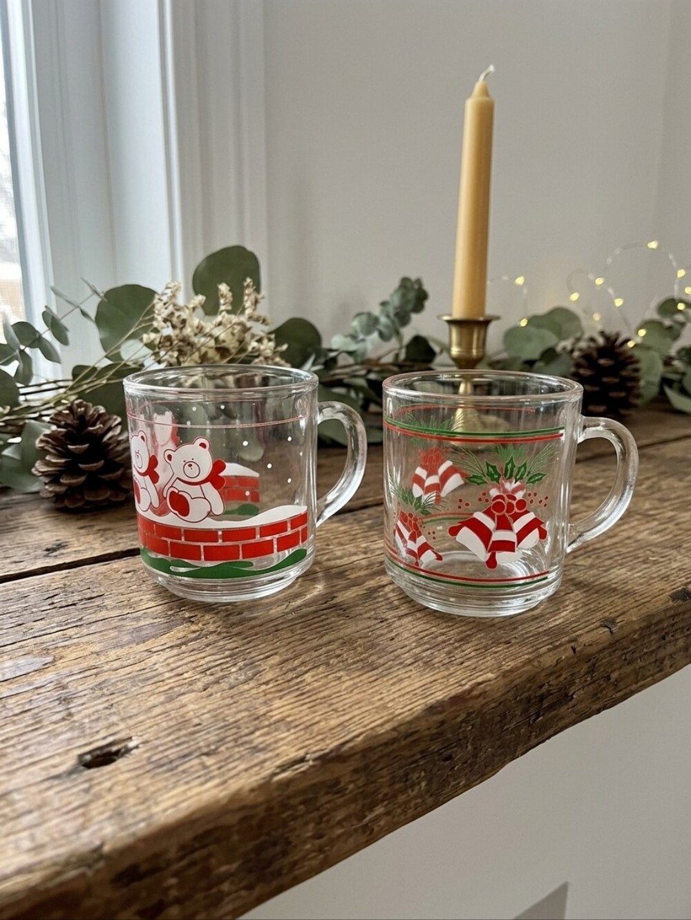 Vintage KIG Indonesia Christmas Mugs/ 1970s Drinkware